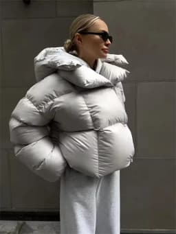 Winter Warm Puffer Jackets Women's Loose Parkas Coat Fashion Hooded Bread Jacket Outwear Cotton-padded Solid Quilted Jacket
