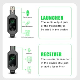 XGES Wireless Microphone Converter XLR Transmitter and Receiver Microphone Wireless System for Dynamic Microphone