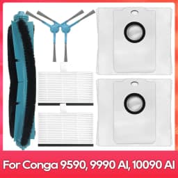 Fit For ( Conga 9590 / 9990 / 10090 AI Spin Revolution Ultra Power Home ) Main Side Brush Filter Mop Dust Bag Part Accessory