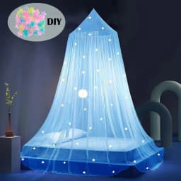 Luminous Dome Mosquito Net Kids Bed Mantle Foldable DIY Stars Sticking Baby Crib Netting Hanging Princess Mosquito Net Bedding