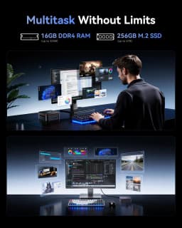 ACEMAGIC AMD Ryzen Embedded R2544 Mini PC 16GB DDR4 512GB SSD Windows 11 Pro Business Desktop Computer 4K Triple Display HDMI DP