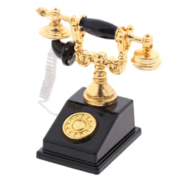 1:12 Dollhouse Miniature Vintage Phone Model Simulation Mini Retro Telephone Doll Furniture Decor Accessories For Kids Toys Gift