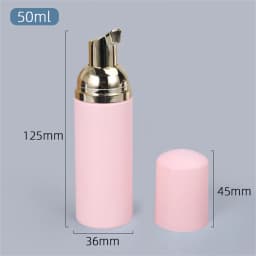 50ml Small Foam Dispenser Plastic Pump Bottles Mini Empty Soap Refillable Bottle for Travel Cleaning Cosmetics Packaging