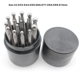 17PCS Punches Set Dapping Block for Metal Forming Doming Jewelry Smithing Tool