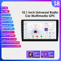 Hizpo Android 14 Car Radio Autoradio 2 Din 9"/10"/10.33” Universal WIFI GPS RDS Audio Multimedia Player For Nissan Toyota Kia VW