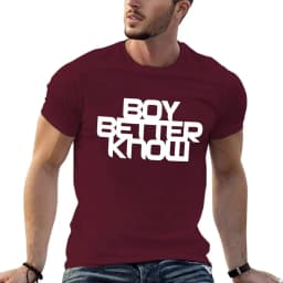 Boy Better Know Chest Placement White T-Shirt, Custom Design Your Own Oversized Graphic Tee, Men's Blouse T-Shirts Pack