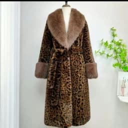 Women's Coat 2025 Winter New Loose Leopard Print Coat Long Integrated Temperament Coat Fashionable fur fur Collar for Ladies WLF