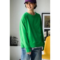 R67261 Korean Style Versatile Outer-Stitched Round Neck Raglan Sleeve Slimming Pure Cotton Pullover Sweatshirt for Women 25 Spring