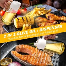 500ML 2-in-1 Dual Use Plastic Olive Oil Sprayer Dispenser Spray Pour Bottle Vinegar Mister Air Fryer BBQ Salad Kitchen Tools