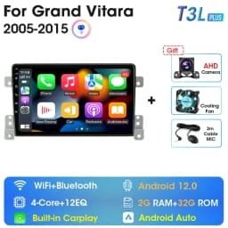 2 Din Android 12 Car Radio For Suzuki Grand Vitara 3 2005-2012 2013 2014 2015 Stereo Multimedia Video Player Navigaion Carplay