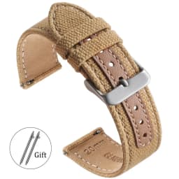 20mm Nylon Leather Watch Band High Quality Canvas Soft Strap Military Sport Bracelet for Seiko Quick Release Universal Wristband