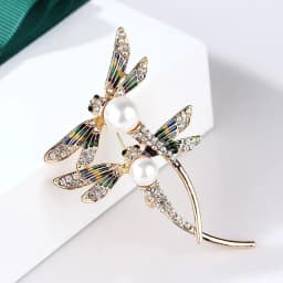 Large Size Luxury Crystal Dragonfly Brooch Colorful Rhinestone Insect Brooches Girls Cute Pins Personality Corsage Accessories