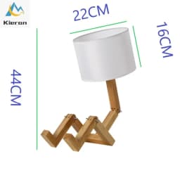 Nordic Modern Solid Wood Doll Led Table Lamps Bedroom Study Bedside Desk Lights Living Room Decorative Wooden People Floor Lamps