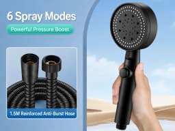 High Pressure Shower Head Handheld Large Panel Rainfall Showerhead with One-Key Stop Water Saving for Bathroom Accessories