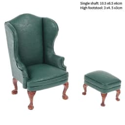 Doll house sofa furniture model simulation double leather sofa Miniature Furniture Armchair Sofa Footstool Doll Decor Toy