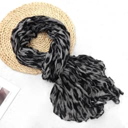 Fashionable Trend Gradient Blue Fold Shawl Soft Retro Pleated Long Scarf Sunscreen Scarf Spring Summer