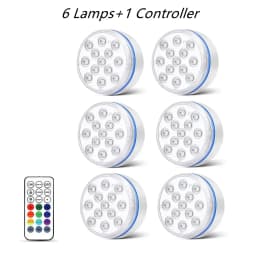 Submersible 13LEDs Lights Waterproof Underwater RGB with Remote Control Colour-Changing Light, Battery-Operated Flameless Lamps