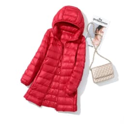 Schinteon M-7XL Women Down Jacket Ultralight White Duck Down Long Coat with Removable Hood Thin Slim Spring Autumn Outwear New