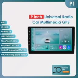 Hizpo Android 14 Car Radio Autoradio 2 Din 9"/10"/10.33” Universal WIFI GPS RDS Audio Multimedia Player For Nissan Toyota Kia VW