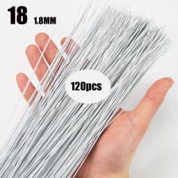 120pcs Fondant Paper Wrapped Iron Wire Handmade DIY Dough Plastic Doll Cake Plug-in Decoration Flower Pole Shelf
