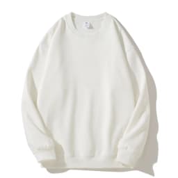 Men's Round Neck 100% Cotton Plus Velvet Long-Sleeved Sweater Custom Printed Embroidery Logo Casual Solid Color Warm Sweater 3xl