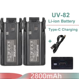 Baofeng UV-82 Li-ion Battery USB Type-C Charger 2800mah Enlarge 3800mAh BL-8 Original For Radio UV-8D UV-82HP UV-8D UV-82WX UV89