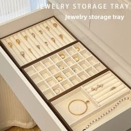 High-end Walnut Pattern Jewelry Tray Large Capacity Multi-grid Ring Necklace Stud Earrings Jewelry Storage Display Tray