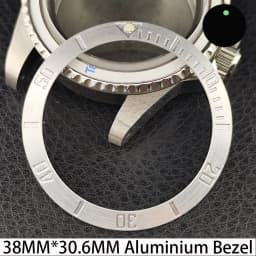 Sloping 38mm * 30.6mm Ceramic/Aluminum Bezel GMT and Diving Watch Insert Fits for 40mm Men's Watch Case Bezel Replacement Insert