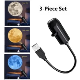 3-Color Moon Atmosphere Light, LED Starry Sky Projector, USB Powered Projection Lamp for Room Decor