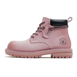 Maden Women's Wheat Work Boots Lace Up Mid Calf Boots Outdoor Combat Shoes Nubuck Leather Casual Workwear Chunky Sole Streetwear