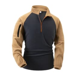Men's New Stand-up Collar Half-zipper Long-sleeved Arm Zipper Pocket Tactical Sweater Pullover Training Uniform