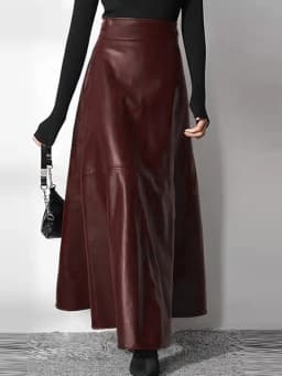 2023 Fashion Solid Mujer Faldas ZANZEA PU Leather Maxi Skirts Women's Elegant OL Long Saias Casual High Waist Zipper Jupe Femme