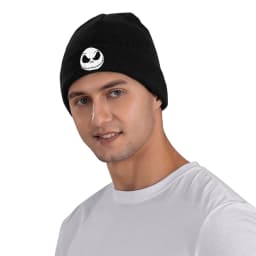 The Nightmare Before Christmas Jack Skellington Face Beanie Hats Bonnet Hats Female Male Knitting Hat Autumn Custom Elastic Caps