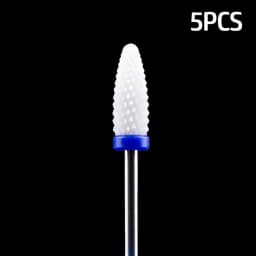 5pcs Ceramic Milling Cutter For Manicure Set Nail Drill Bit Mill Manicure Machine Pedicure Tools for Removing Gel File 3/32 Inch