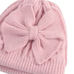 0-2Y Baby Knit Hat with Large Bow Soft Stretchy Winter Hat for Girls & Boys Lightweight Warm Beanie for Christmas, Thanksgiving