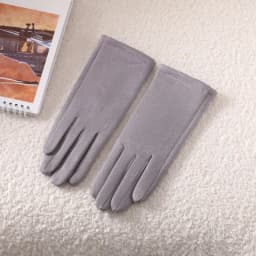 Simple Solid Style Fashion Elegant Women's Winter Suede Gloves Winter Keep Warm Touch Screen Add Velvet Thickened Elasticity Sof