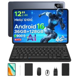 DOOGEE Tab G6 Pro 2 in 1 Tablet PC Android 16 Gemini AI 12" 2.4K 36GB RAM(8+28) 128GB ROM 9000mAh Battery Helio G100 Tablet Pad