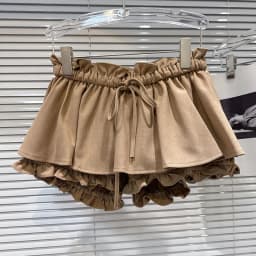 DEAT 2026 Spring New Sweet Temperament Ruched Ruffle Waist Tie Skirt For Women Elastic Waist Flower Bud Short Skirts 11A08273