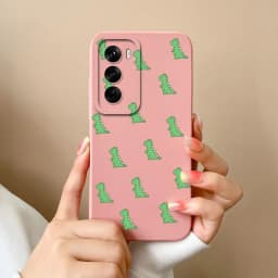 For OPPO Reno12 Pro 5G Case Lovely Dinosaur Liquid Silicone Soft Cases Shockproof Phone Cover For OPPO Reno 12 12Pro Fundas Capa