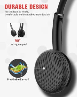 NUBWO HW01 USB Headphone 3.5mm Computer Headset with Mic Noise Cancelling for Laptop PC Business Office Headsets for Cell Phone
