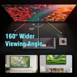 XIAOHUI Simple White Grid Anti-Light Screen Portable Projector Screen 60-180Inch Home Office Projection Screen 16:9 Ratio