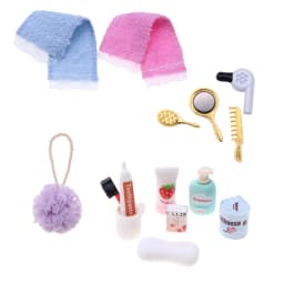 Hot 1Set 1:12 Dollhouse Mini Hair Styling Set Hair Dryer Comb Mirror Mini Furniture Bedroom Scene Pretend Play Table Miniature