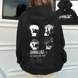 Music Band Gorillaz PUNK ROCK Sweater Cartoon Pattern Hooded Leisure and Trendy Clothes Vintage Y2K oversized Clothing