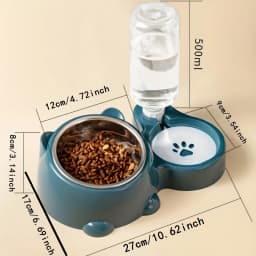 Automatic Pet Feeder and Water Dispenser, Integrated Feeding System for Cats and Dogs,No Battery or Power Needed, Slanted Mouth