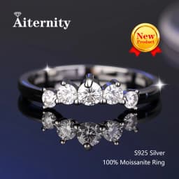 925 Sterling Silver Female Single Tail Ring100% Pass Diamond Tester Pen Moissanite Ring Matching Wedding Diamond Band for Women