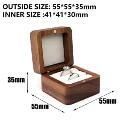 Free Custom Name Walnut Wooden Ring Box Personalized Wedding Anniversary Gift Walnut Wood Engagement Wedding Rings Box Gift