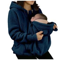 2-In-1 Maternity Clothes Autumn Winter Plush Hoodies Kangaroo Design Big Pockets Jackets For Pregnant Women Warm Baby Wearing