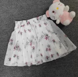 Summer 2026 Korean Style  Floral Chiffon High Waist Elastic Slimming Skirt Pants Half Body Cute Style Casual Print Skirt