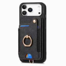 RFID Magnetic Wallet Ring Holder Card Solt Leather Case For iPhone 17 Pro Max 16 15 Plus 14 13 12 11 17Air 16E Bag Stand Cover