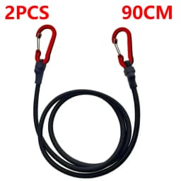 3PC 60-120cm 8mm Packing Ropes Outdoor Elastic Bungee Cords with Red Hooks Stretch for Bikes Car Luggage Roof Rack Camping Strap